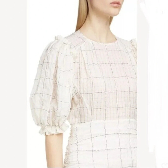 New Isabel Marant Adelaide Organza Dress Ecru NWT Designer Bohemian Women’s 12 - Picture 4 of 12